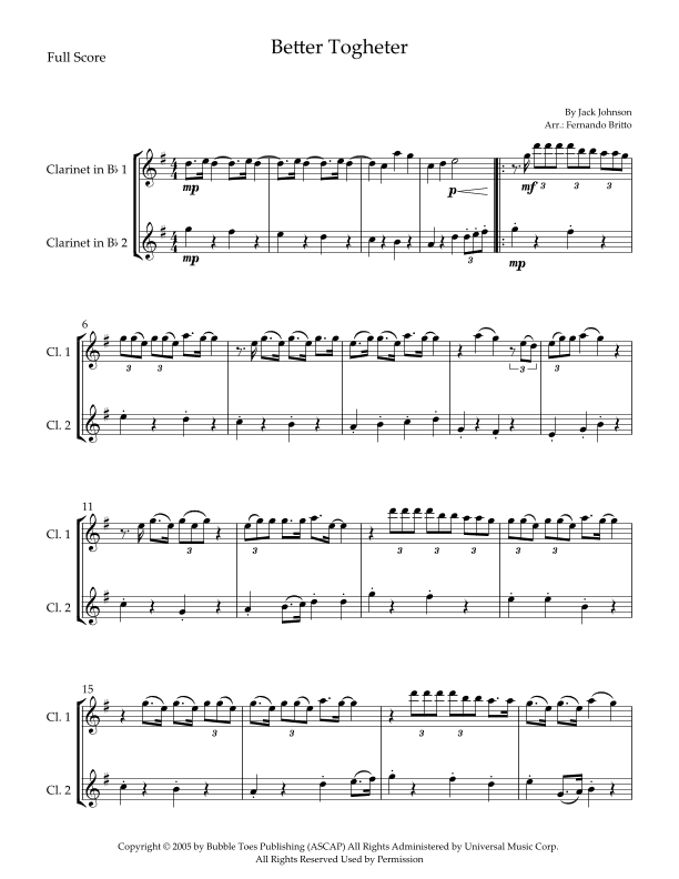 Better Together (arr. Fernando Britto)