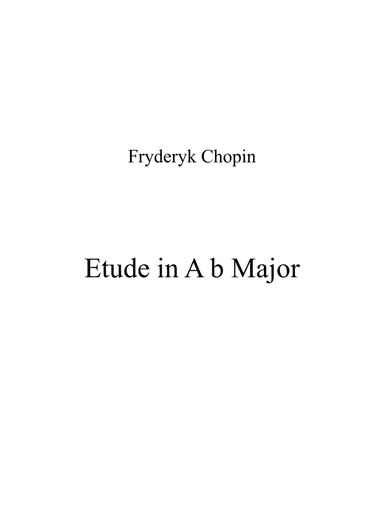 Etude in A b Major (arr. Patrizia Luraschi)