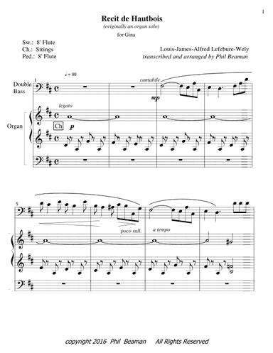 Recit de Hautbois (arr. Phil Beaman)