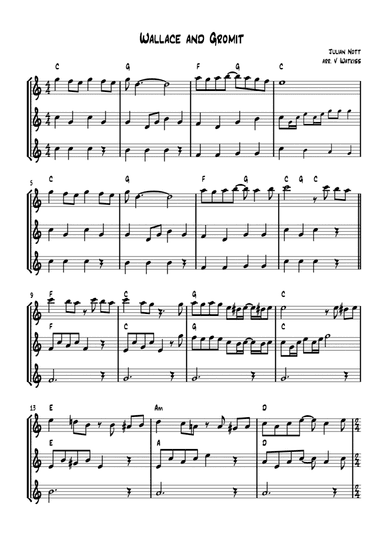 Wallace And Gromit Theme (arr. Verena Watkiss)