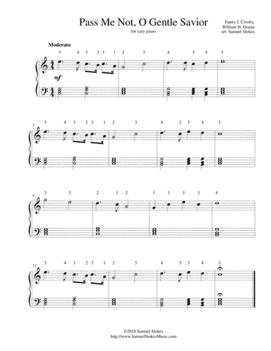Pass Me Not, O Gentle Savior - for easy piano (arr. Samuel Stokes)