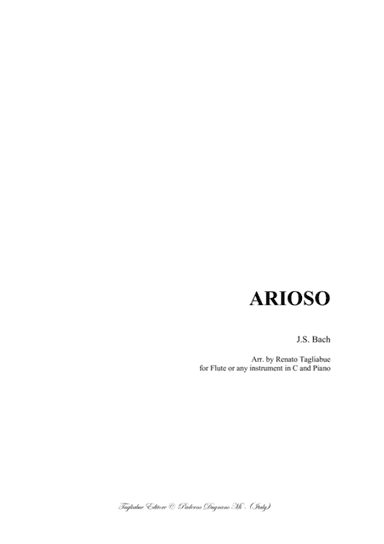ARIOSO - BWV 156 - Arr. for Clarinet in Bb or any instrument in Bb and Piano (arr. Renato Tagliabue)