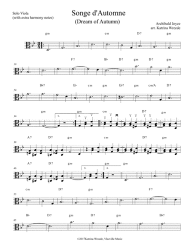 Songe d'Automne for Solo Viola - the "Real" Titanic Song (arr. Katrina Wreede)