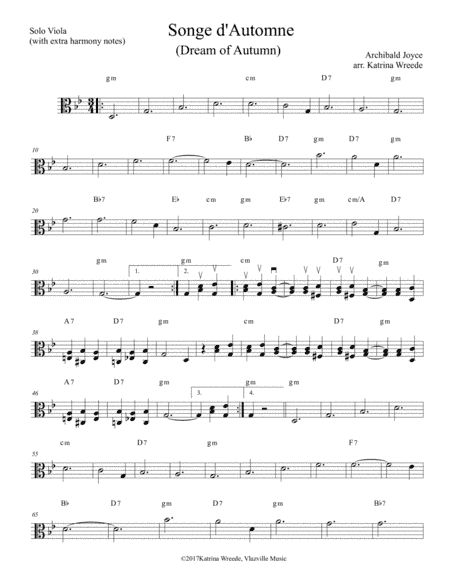 Songe d'Automne for Solo Viola - the "Real" Titanic Song (arr. Katrina Wreede)