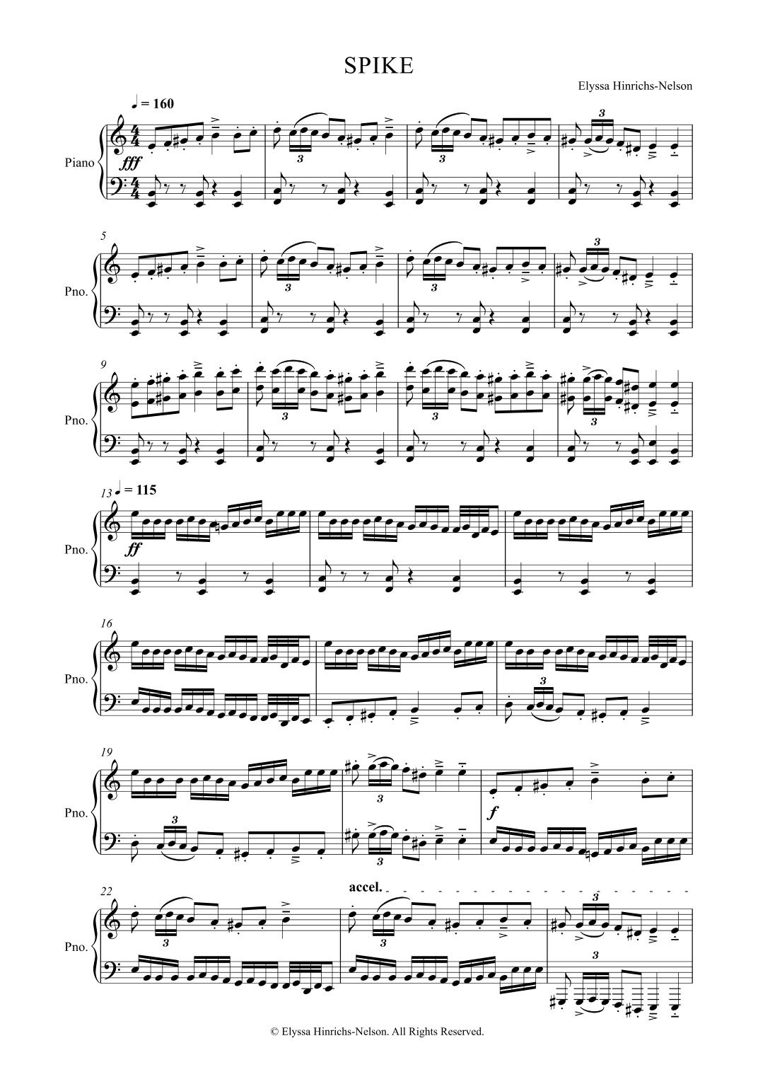 SPIKE Piano Solo by Elyssa Hinrichs-Nelson