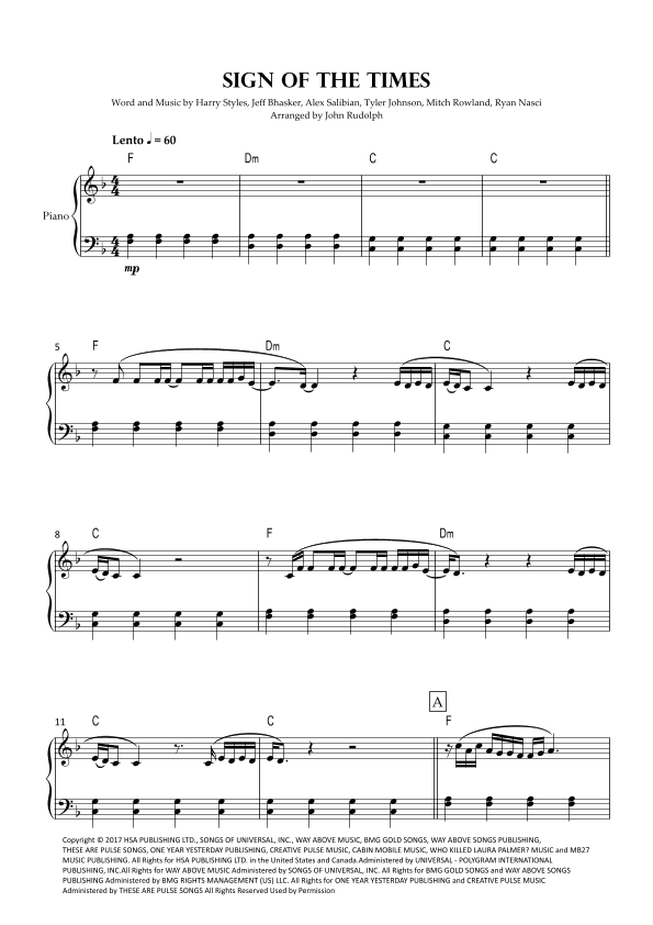 Sign Of The Times (arr. John Rudolph)