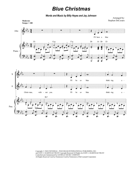 Blue Christmas (arr. Stephen DeCesare)