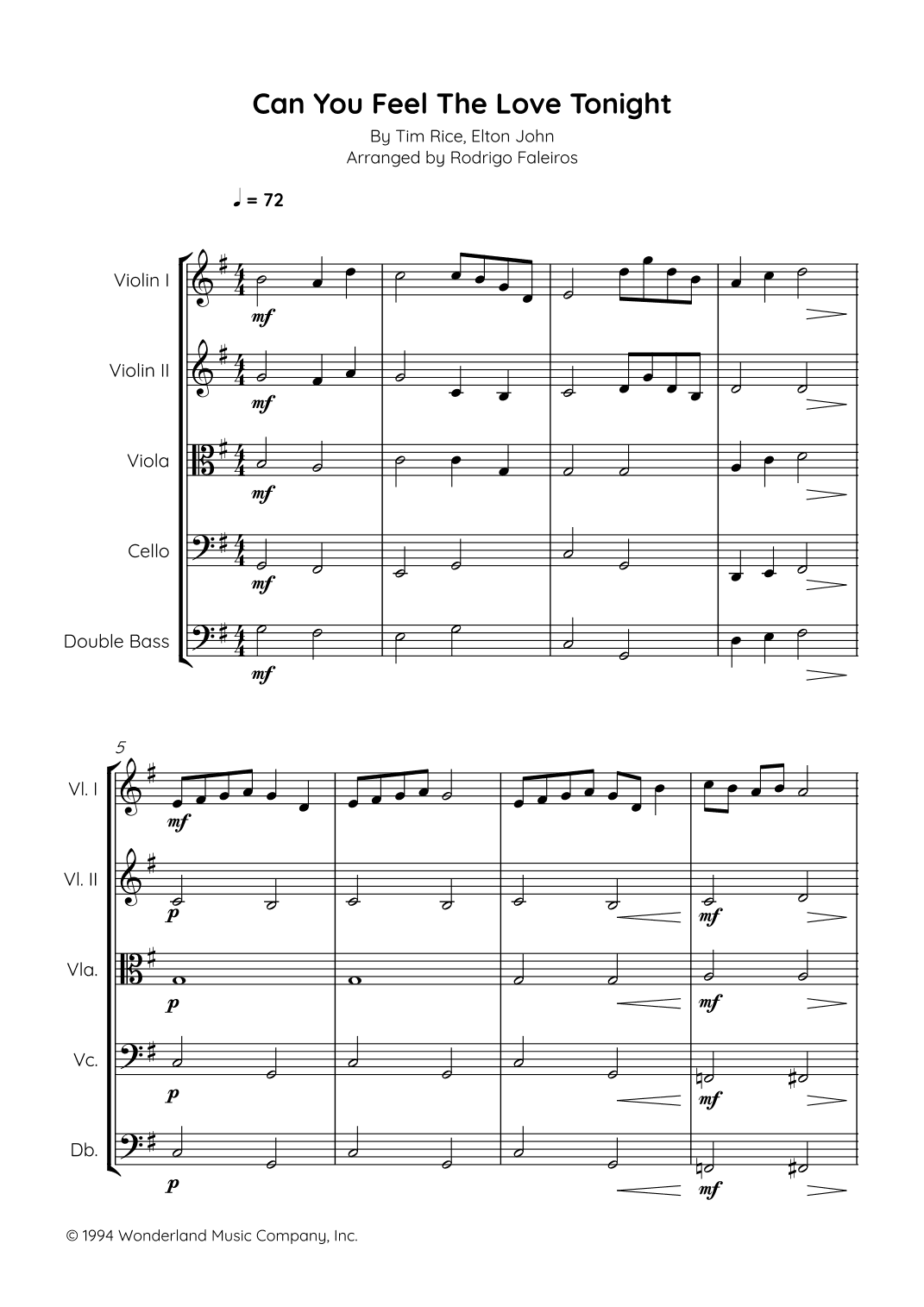 Can You Feel The Love Tonight (arr. Rodrigo Faleiros)