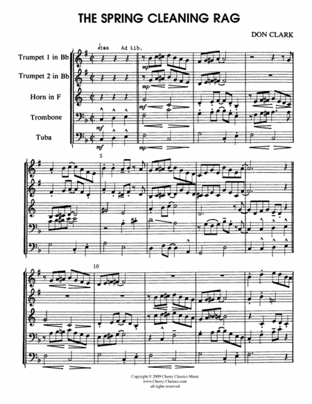 Spring Cleaning Rag for Brass Quintet