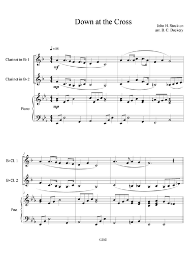 Down at the Cross (Clarinet Duet with Piano Accompaniment) (arr. B. C. Dockery)