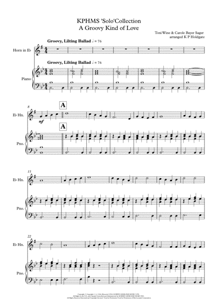 A Groovy Kind Of Love (arr. Kevin P Holdgate)