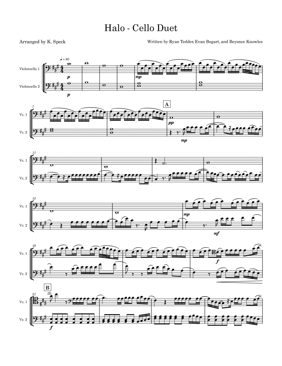 Halo (arr. K. Speck)