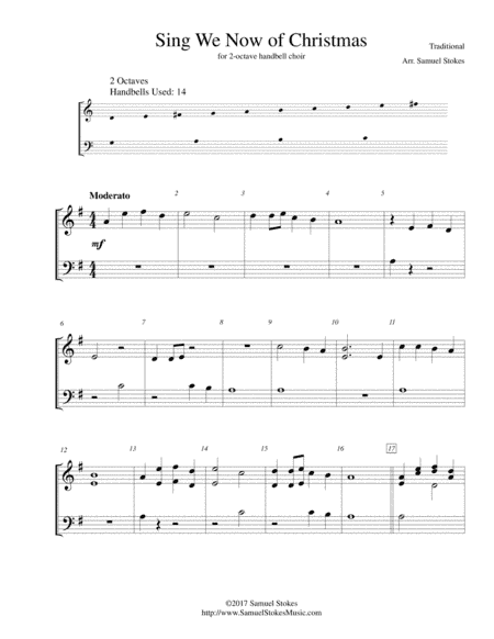 Sing We Now of Christmas - for 2-octave handbell choir (arr. Samuel Stokes)