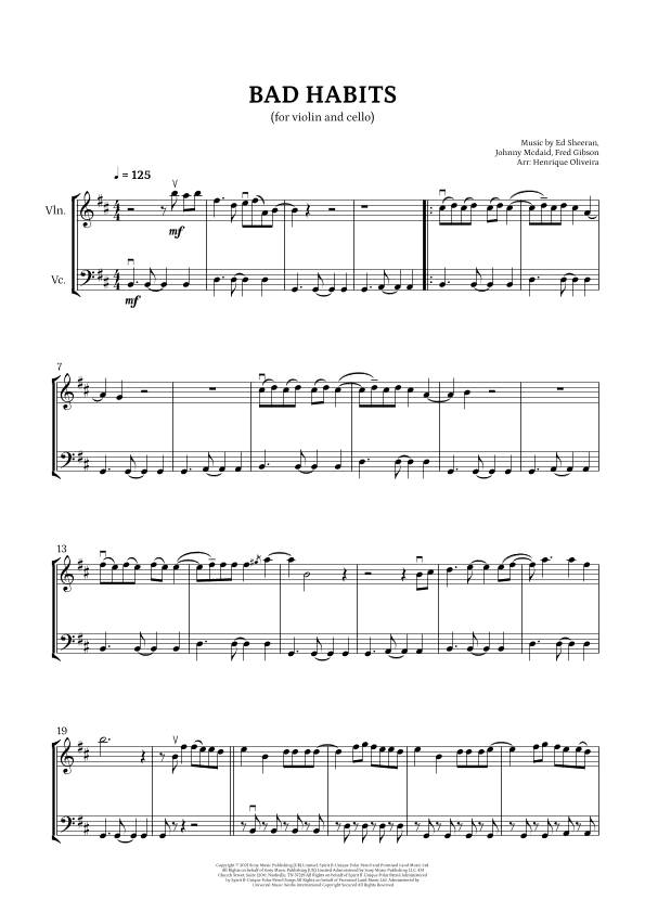 Bad Habits (arr. Henrique Oliveira)