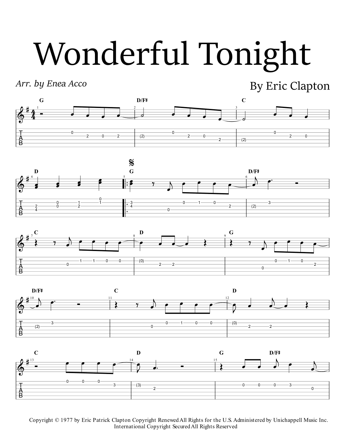 Wonderful Tonight (arr. Enea Acco)