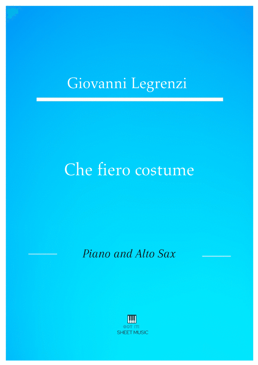Legrenzi - Che fiero costume (Piano and Alto Sax) (arr. ANDRE LAITANO)