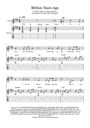 Million Years Ago (arr. Henrique F Mangoni)