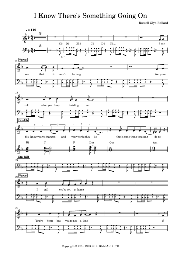 I Know There's Something Going On (arr. Jussi Kontinen)