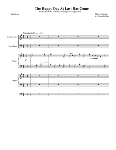 The Happy Day At Last Has Come (arr. Dave Gwilliam)