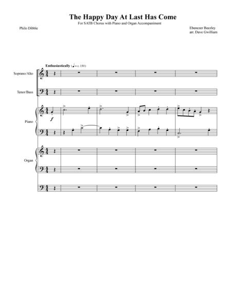 The Happy Day At Last Has Come (arr. Dave Gwilliam)