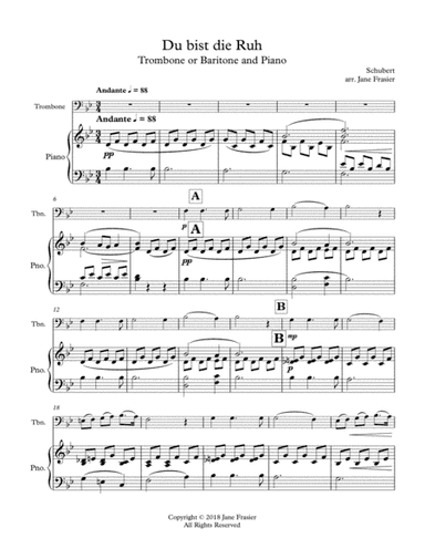 Du Bist Die Ruh (arr. Jane Frasier)