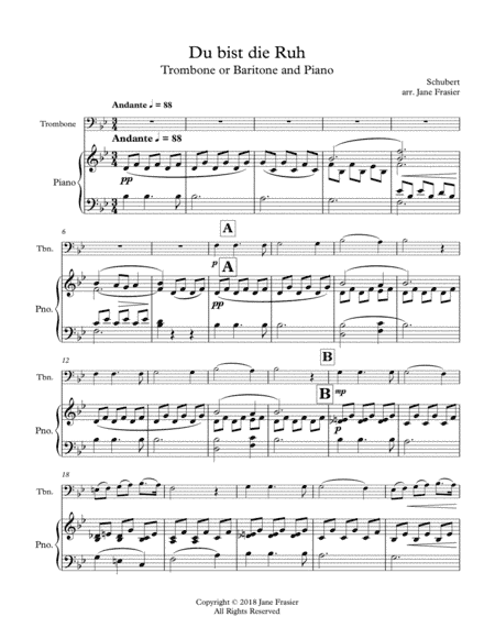 Du Bist Die Ruh (arr. Jane Frasier)