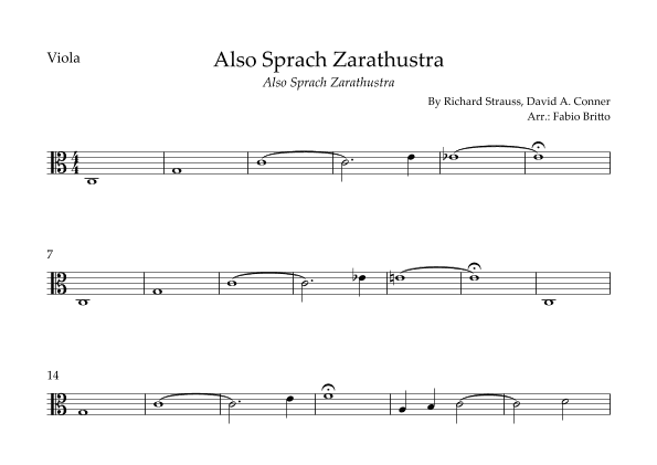 Also Sprach Zarathustra (arr. Fabio Britto)