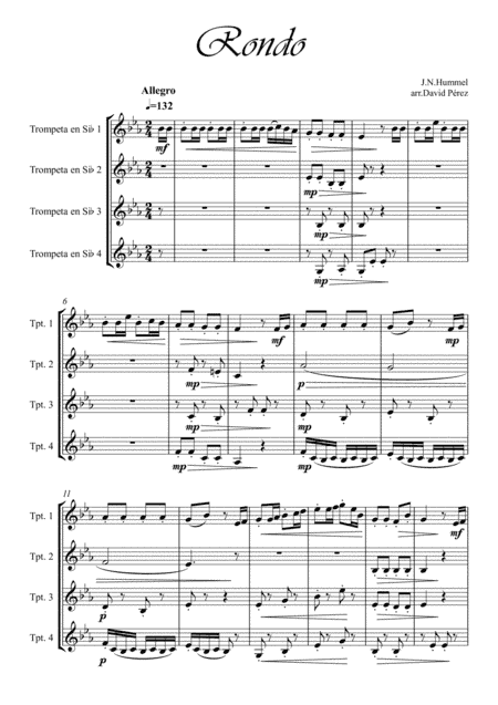 Rondo Hummel Trumpet Concerto (arr. David Pérez)
