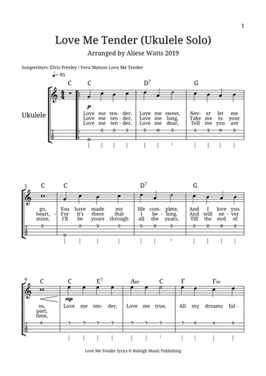Love Me Tender (arr. Aliese Watts)