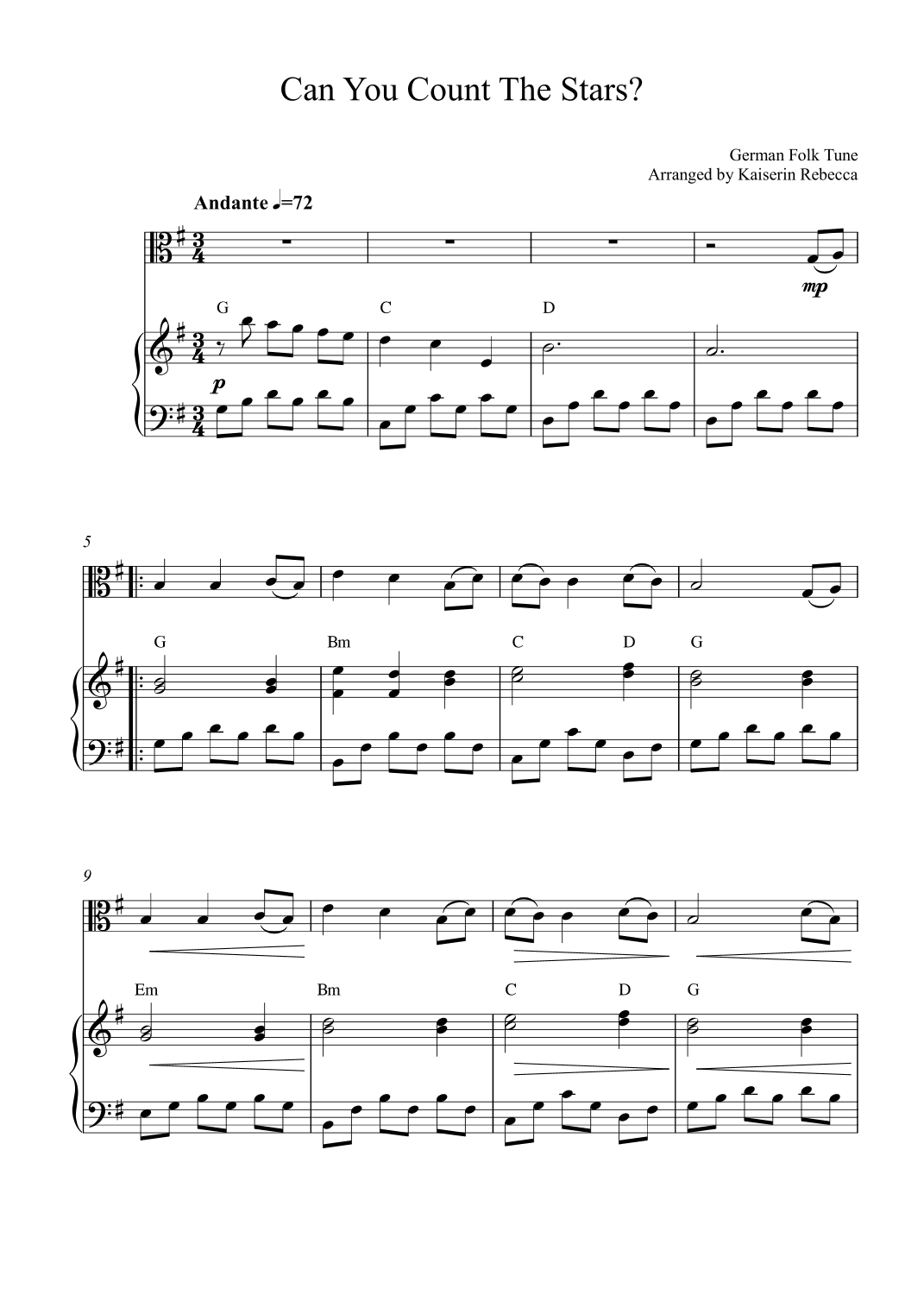 Can You Count the Stars (arr. Kaiserin Rebecca)