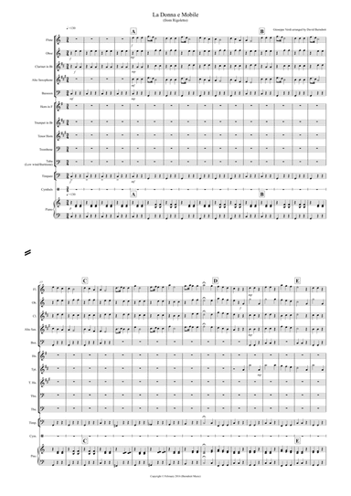 La Donna e Mobile for School Wind Band (arr. David Burndrett)
