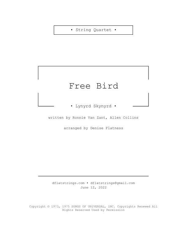 Free Bird (arr. Denise Flatness)