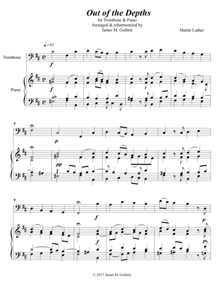Luther: Out of the Depths for Trombone & Piano (arr. James M. Guthrie, ASCAP)