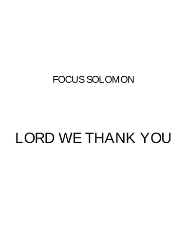 Lord we thank you