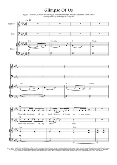 Glimpse Of Us (arr. Henrique F Mangoni)