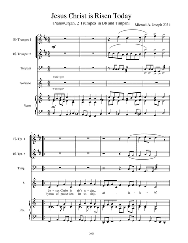 Optional Instrument Parts for SAB Jesus Christ is Risen Today arranged by Michael A. Joseph (arr. Michael A. Joseph)