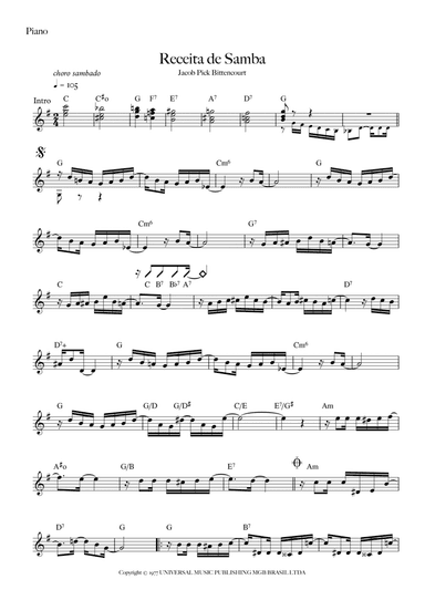 Receita De Samba (arr. Fabio Carrilho)