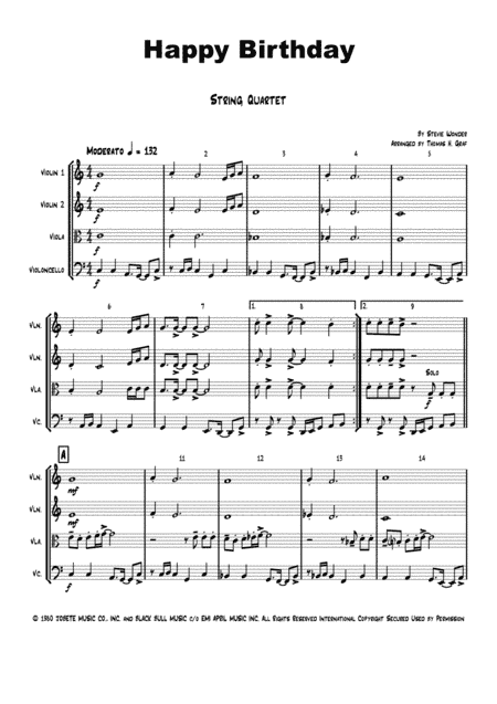 Happy Birthday (arr. Thomas Graf)
