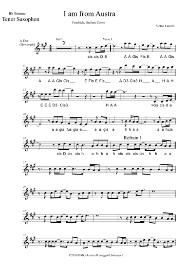 I Am From Austria (arr. Stefan Lamml)
