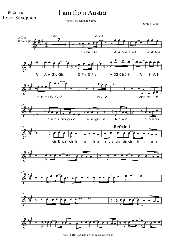 I Am From Austria (arr. Stefan Lamml)