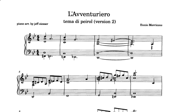 L' Avventuriero (film) (arr. jeff siesser)