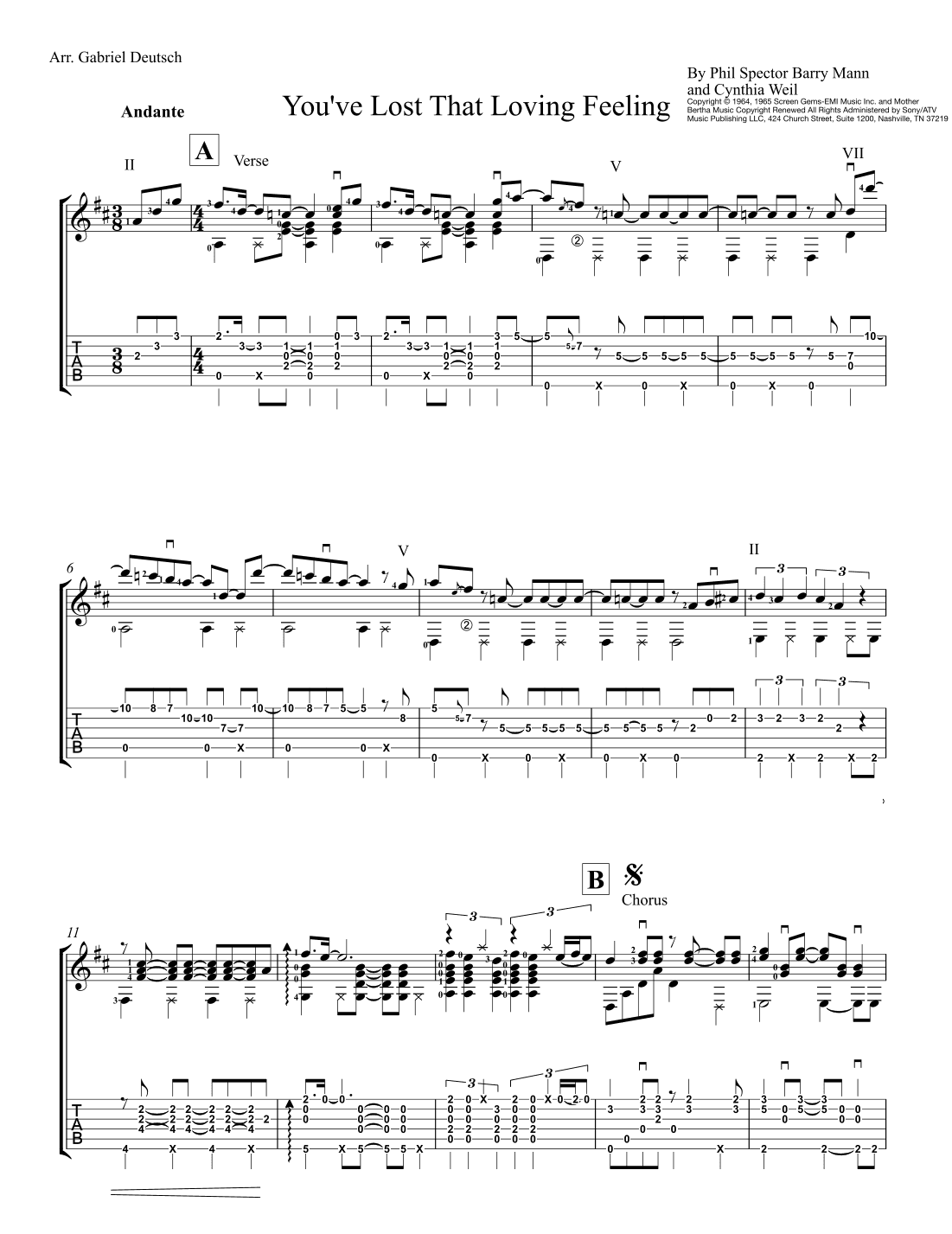 You've Lost That Loving Feeling (arr. Gabriel Deutsch)