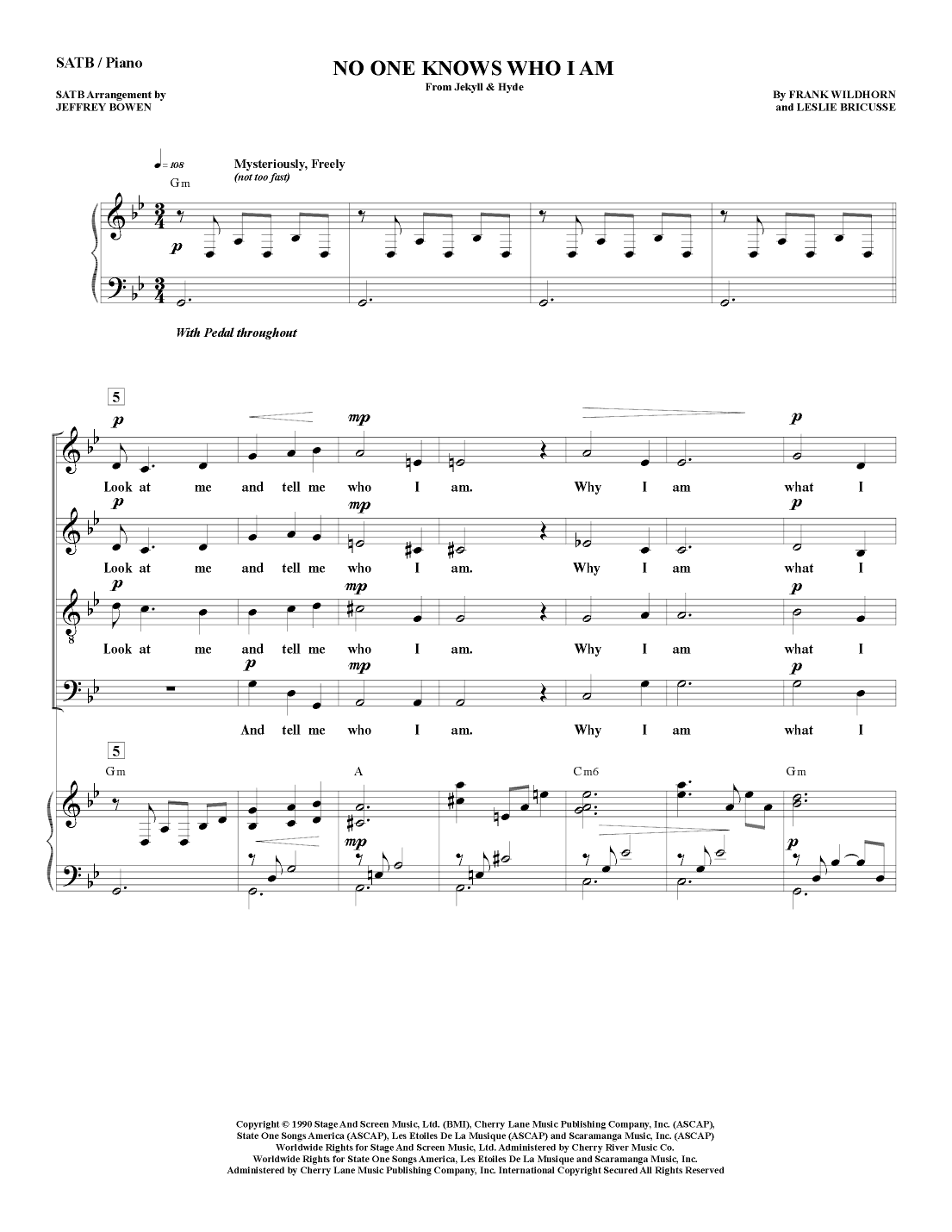 No One Knows Who I Am (arr. Jeffrey Bowen)