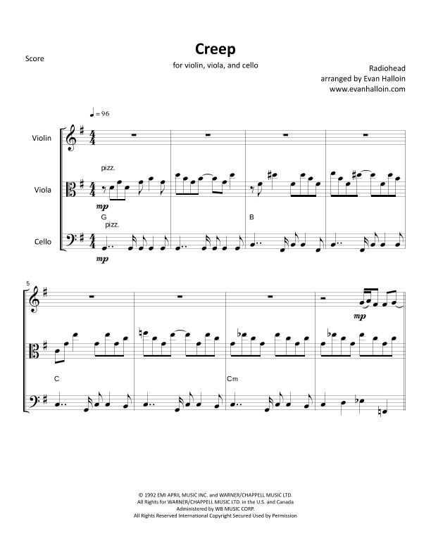 Creep (arr. Evan Halloin)