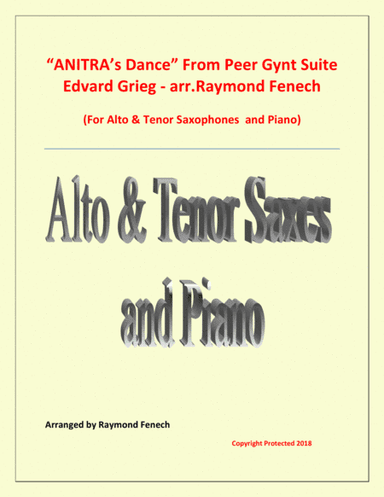 Anitra's Dance - From Peer Gynt - Alto & Tenor Saxaphones and Piano (arr. Raymond Fenech)