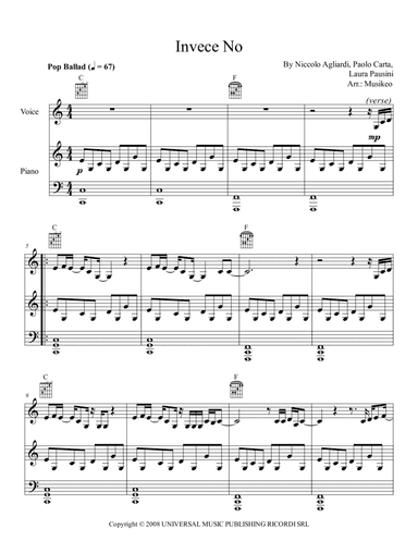 Invece No (arr. Musikeo)