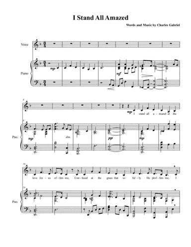 I Stand All Amazed -- medium low voice/piano acc. (arr. Christine Monson)