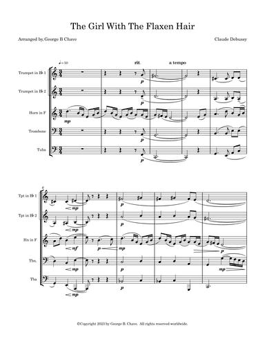 Three Debussy Preludes (brass quintet) (arr. George B Chave)