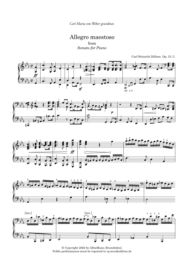 Sonata for Piano, op.13 (1st Mvt.)