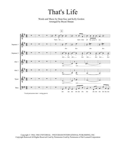 That's Life (arr. Bsharpe Music)